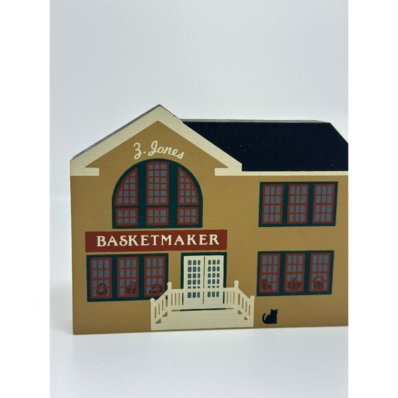 VTG 1988 The Cats Meow Liberty Street Series Z. Jones Basketmaker Wooden Sitter - Picture 2 of 5